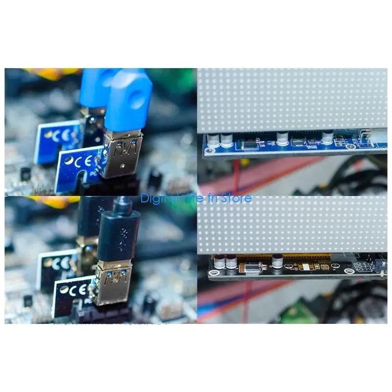 E06D PCIE Riser 009 for Express 1X 4x 8x 16x Extender Gold USB Riser 009S GPU Dual 6Pin Adapter Card 15pin for BTC Miner