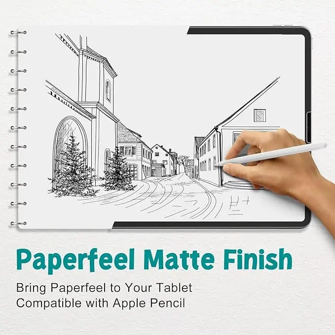 2 PCS Protectores de pantalla para iPad con sensación de papel para iPad Pro 11 10/11ª generación iPad 7/8/9ª generación Air 6 4 5 10.9 13 12.9 M2 M3 M4 Mini6 7 película 3