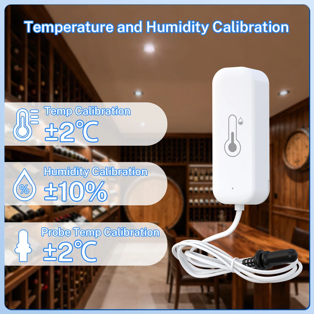 Tuya Zigbee WiFi Temperatur- und Feuchtigkeitssensor mit externer Sonde, Smart Home kompatibel mit Smart Life, Google Home, Alexa – Detail 3