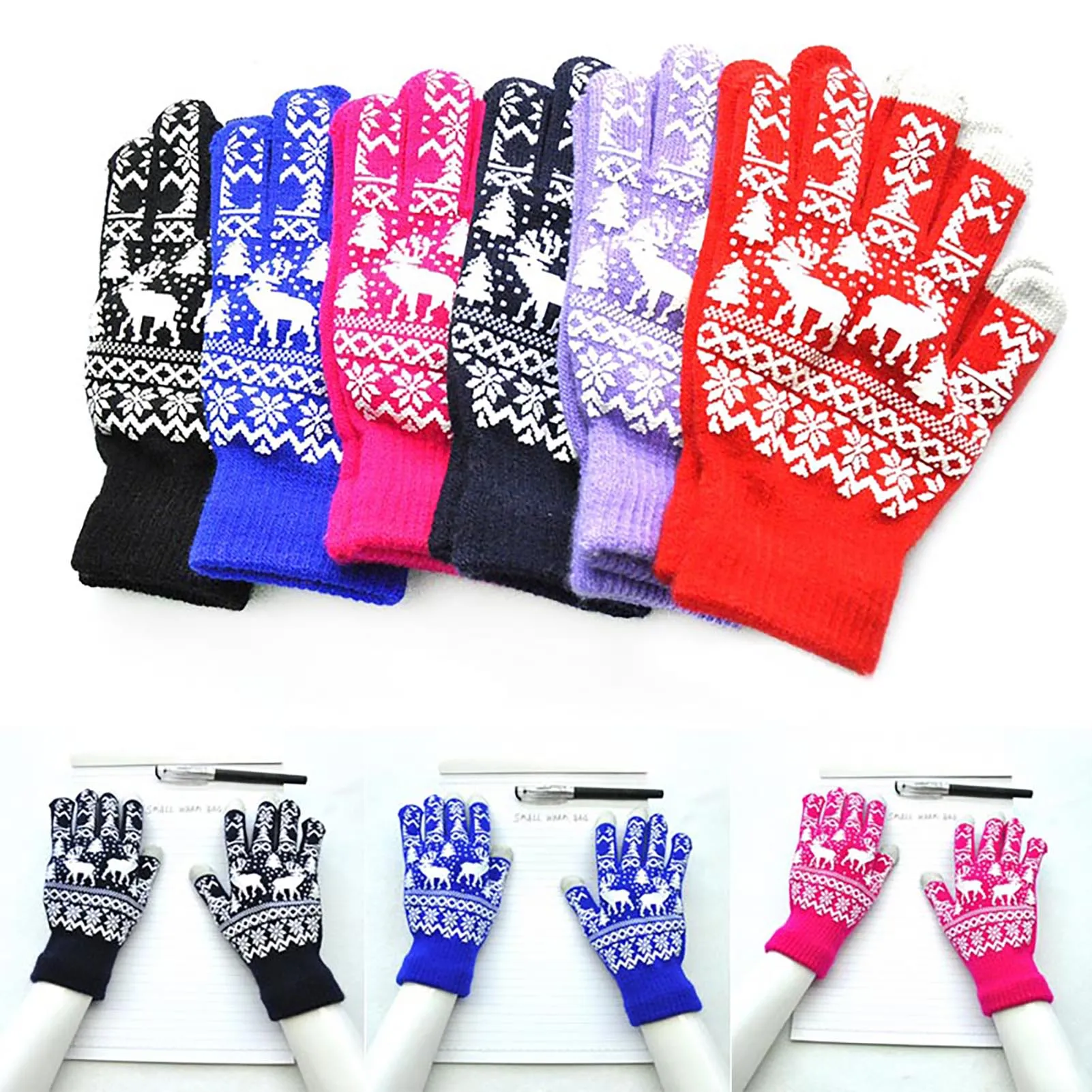 Cute Design Warm Thick Gloves Easy Matching Cold Weather Gloves Gift for Friends Colleague Families