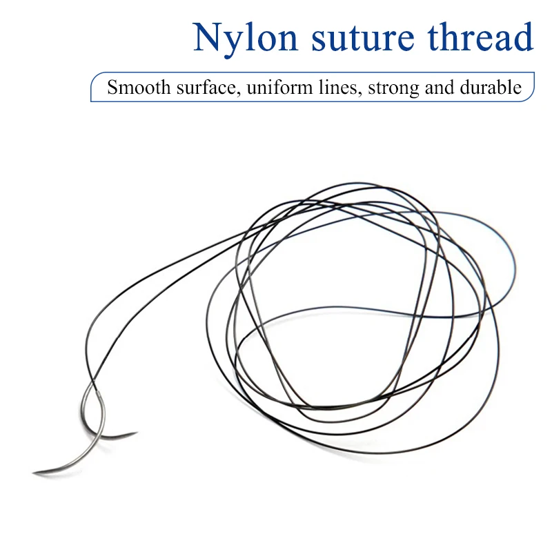 Lingqiao เข็มเย็บทางการแพทย์ตาสองชั้นฝังด้ายไม่ดูดซับศัลยกรรมพลาสติกผ่าตัดด้ายไนลอนเข็มเย็บ
