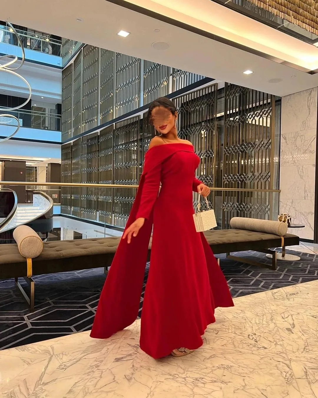 

Flora Dress Elegant Red Satin Simple Customized Floor Length Mermaid Prom Dresses Evening Long Sleeves Party Gowns 2023