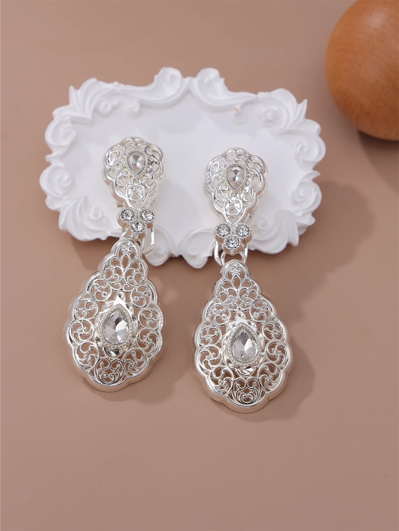 Classic Moroccan Wedding Women Decorative Earrings Hollow Design Gold Color Jewelry Earring