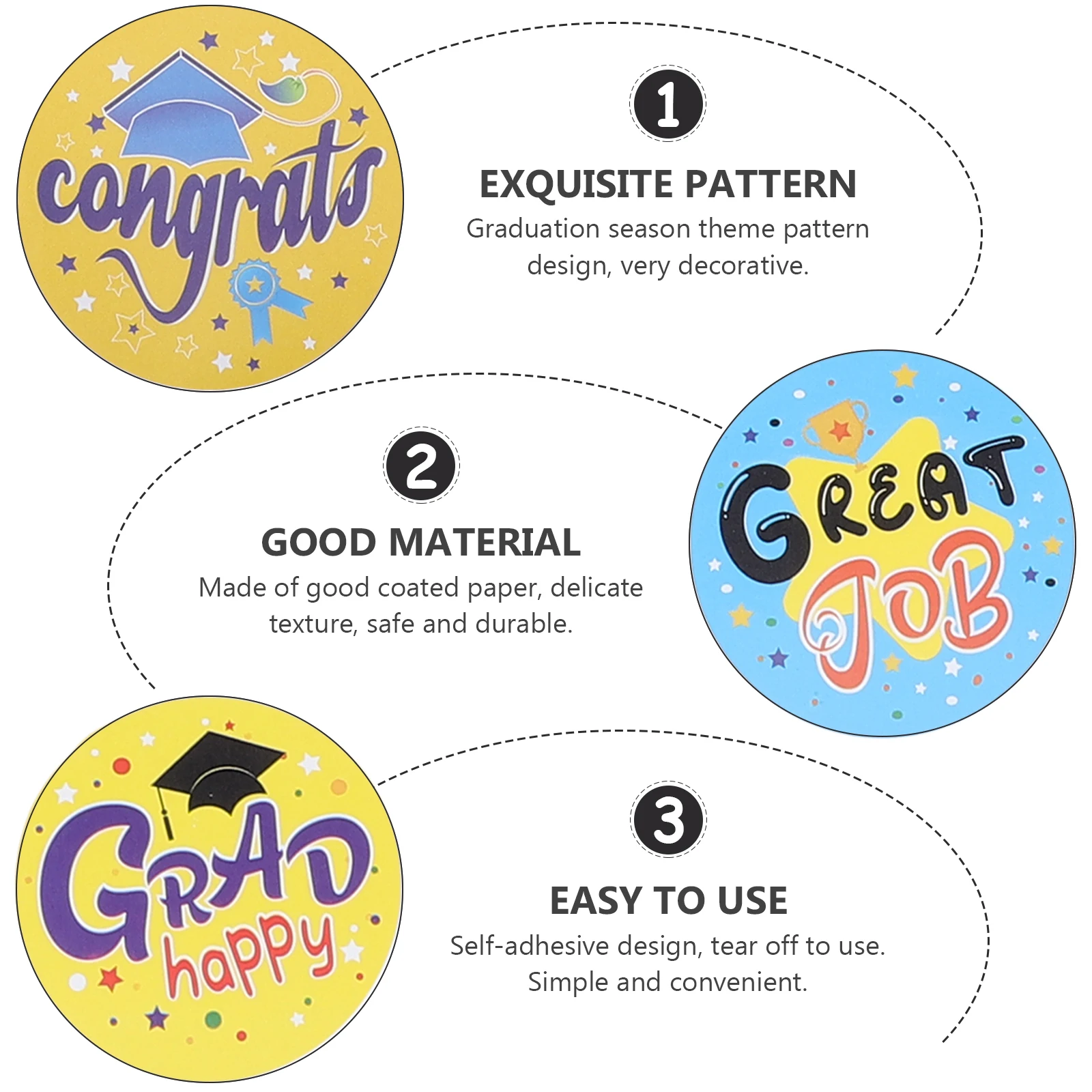 

Graduation Season Stickers Creative Gift Label Sealing Cake Bag Packaging Notebook Party Diy Supplies Self-Adhesive Design