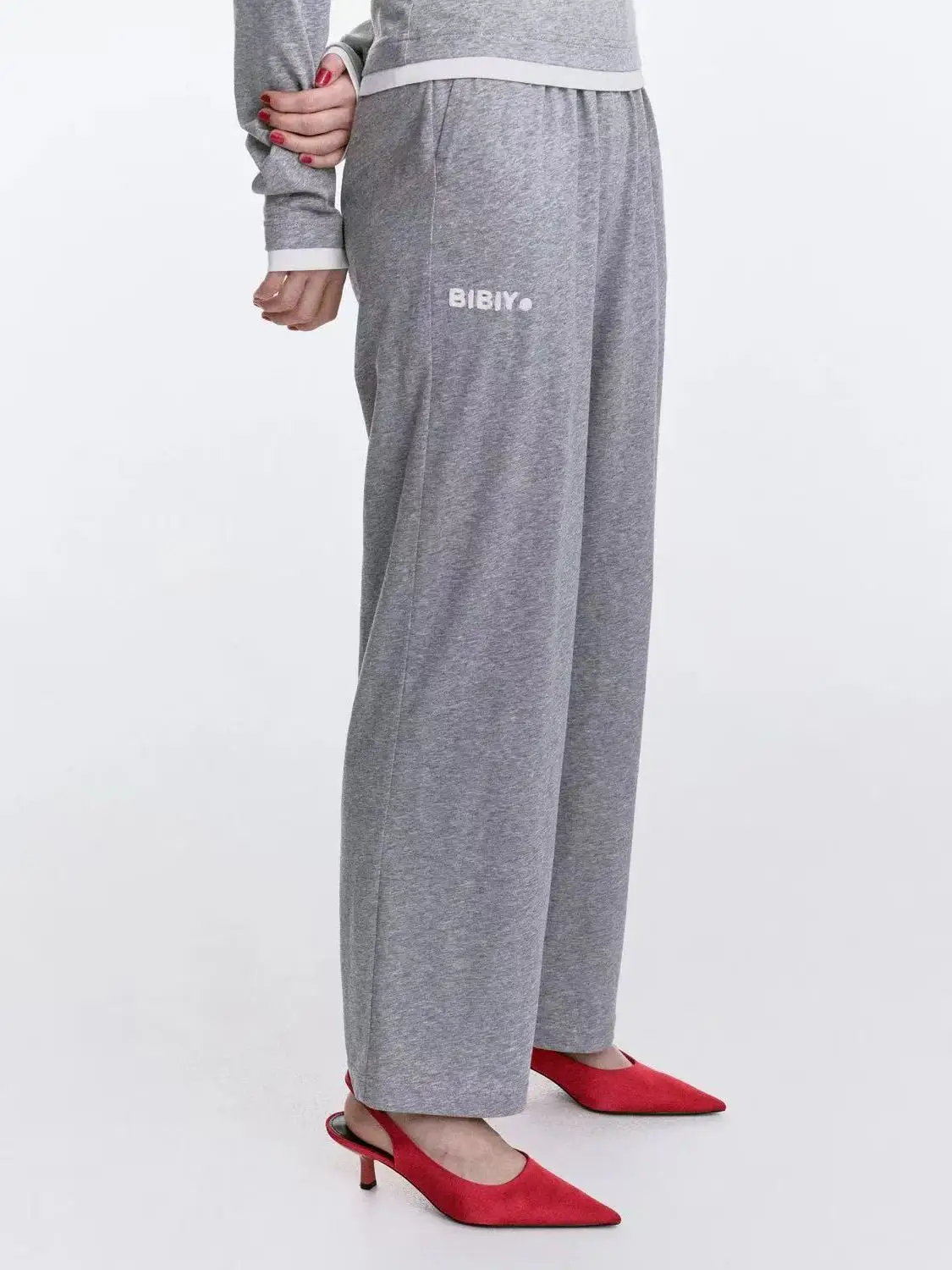 Early Autumn Casual Knitted Wide Leg Pants Drawstring Loose Drapey Trousers Versatile Long Casual Sweatpants Commute Style