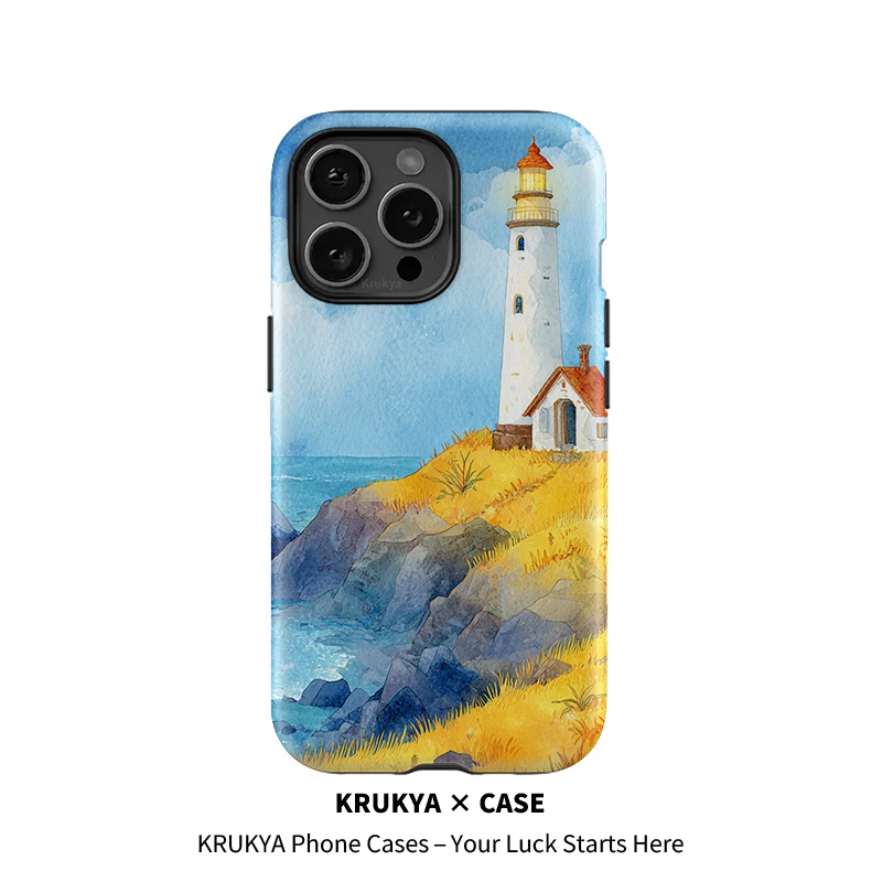 Чехол для телефона Krukya для iPhone 16 17 Pro Max 15 14 13 12 11 XS X XR SE 2022, противоударный мягкий силиконовый чехол из ТПУ с рисунком маяка