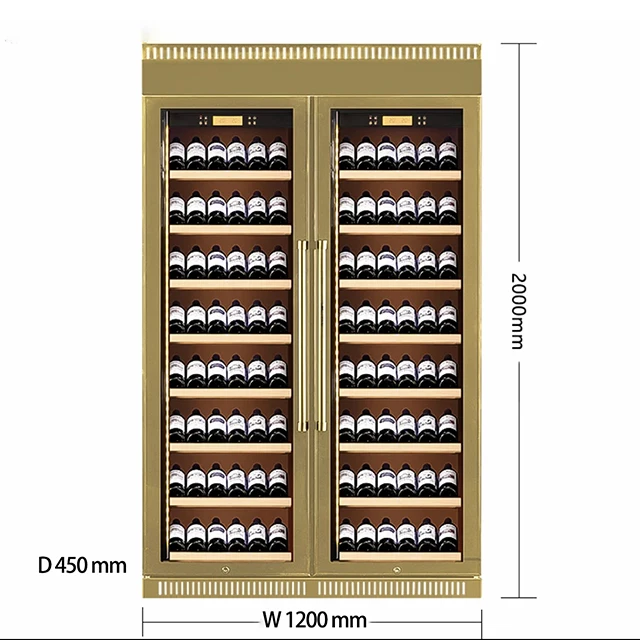 Rose Golden Stainless Steel Customized Size Wine Cooler Wine Fridge Wine Refrigerator
