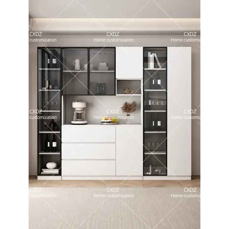 Modern Simple Light Luxury Dining Side Cabinet Integrated High Wall Unit Wine Storage Locker for Living Room Kitchen