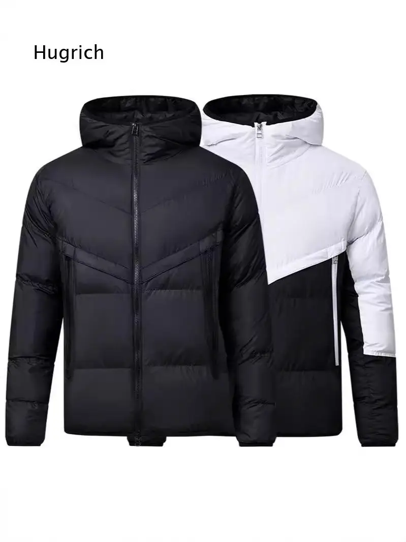 Mens Plus Size Premium Cotton Coat Winter Outerwear Hooded Padded Jacket Fashion Quilted Coat For Cold Weather Daily Outdoor Ac