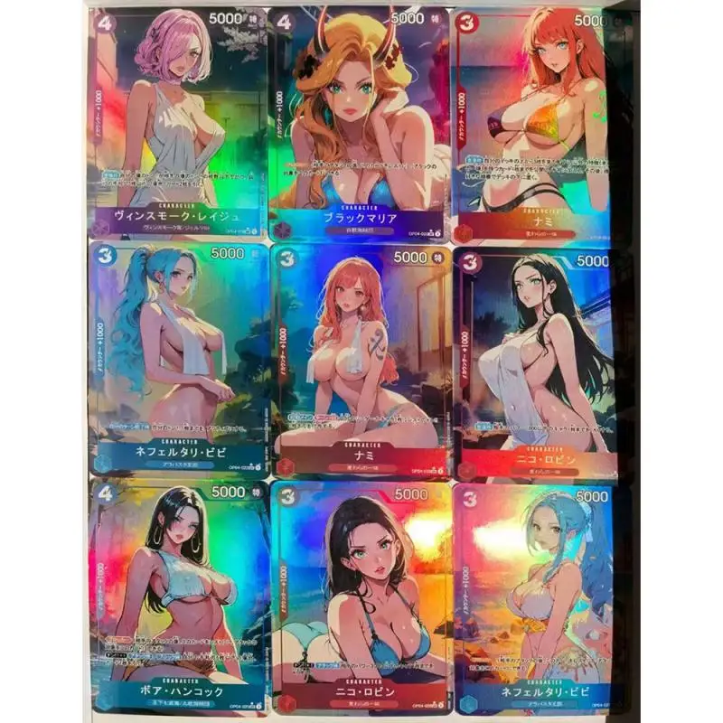 Anime ONE PIECE DIY ACG Hancock Yamato Uta Vivi Robin Nami Perona Reiju Ulti Game Collectible Cards Toys for boys Birthday Gift