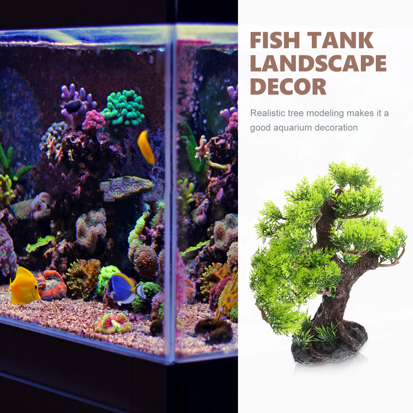 

Aquarium Resin Tree Artificial Plants Decor Fish Tank Landscape Decoration Compact Design Safe for Aquatic Animals Water Quality