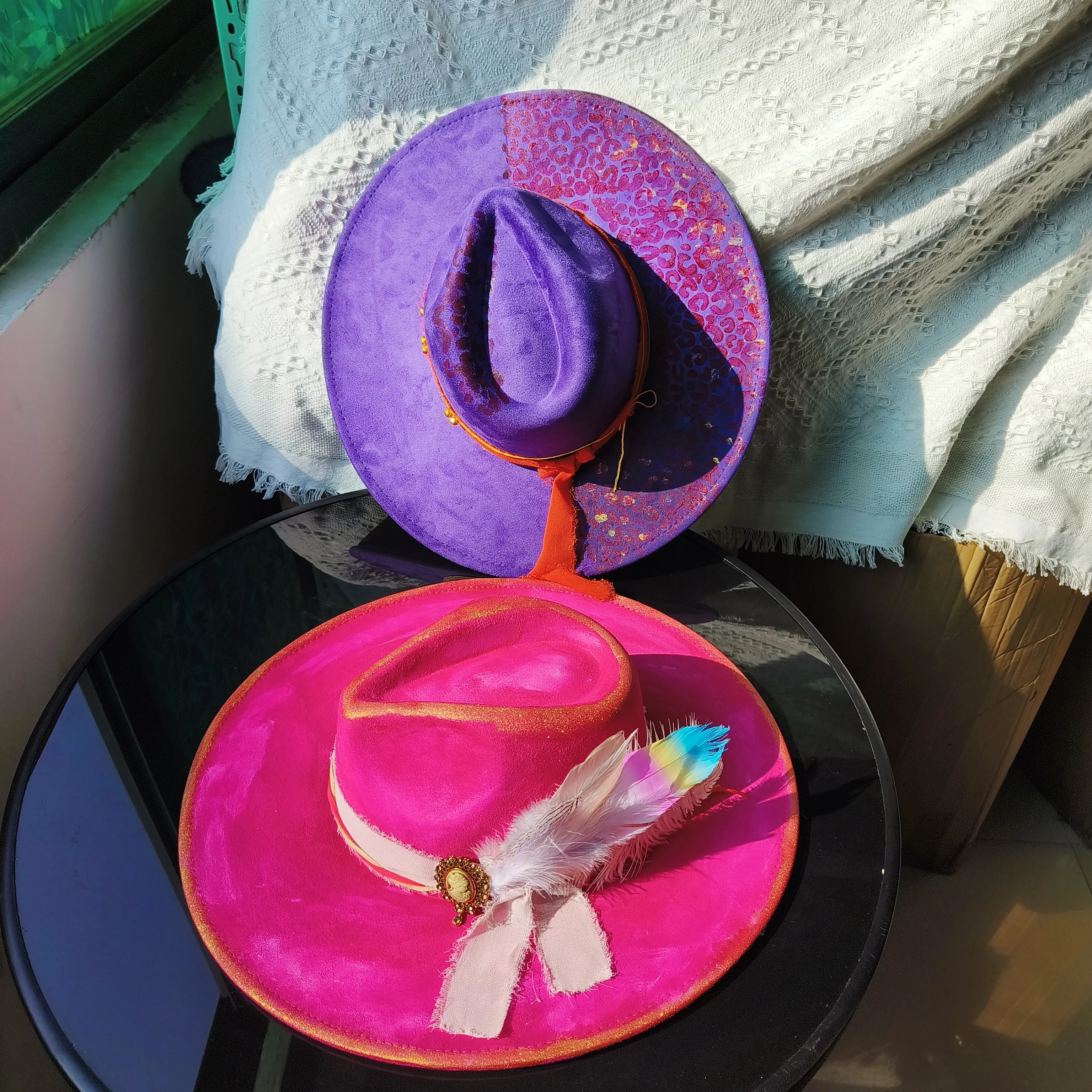 Nowa kapelusze fedora męska fedora ręcznie malowana fedora, jazzowy kapelusz dostosować logo najlepsze kapelusze 2024 sombrero brytyjski kubek