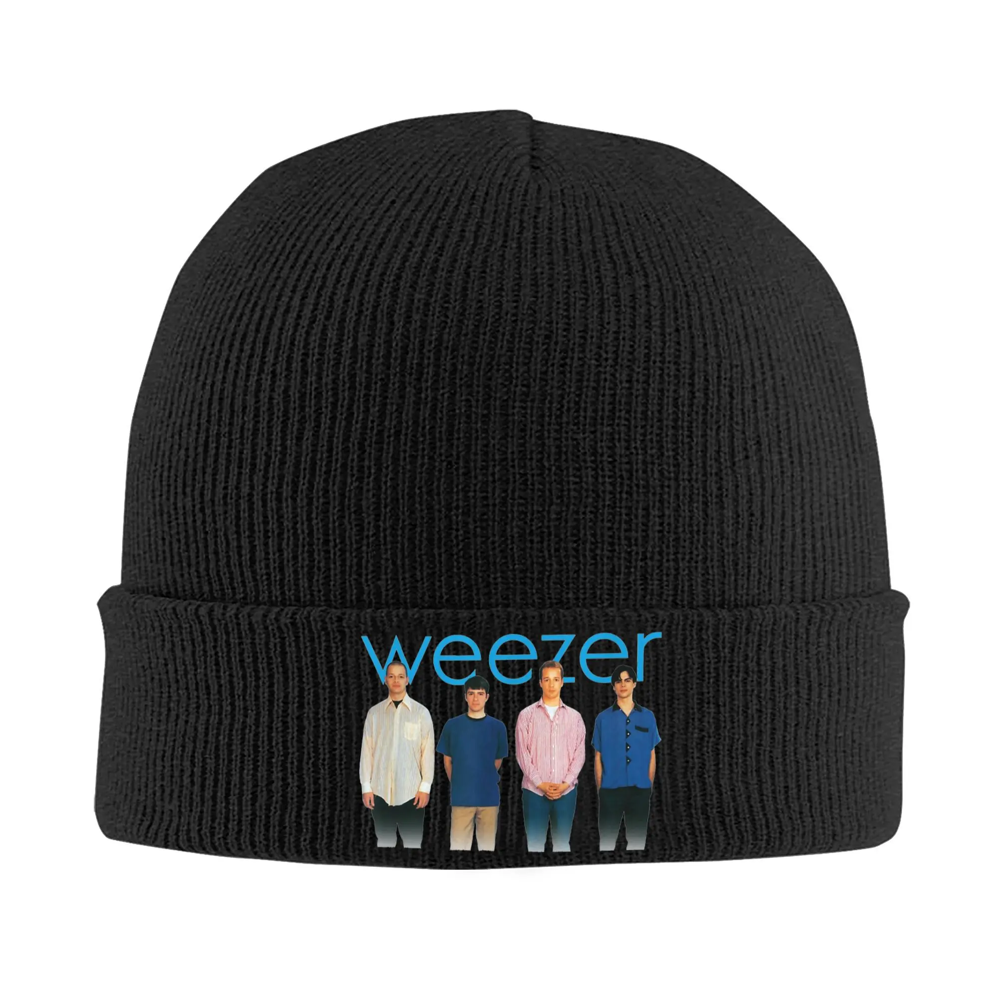 Weezer Blue Album  Knit Hat Beanie Autumn Winter Hat Warm Unisex  Color  Cap Men Women Gifts