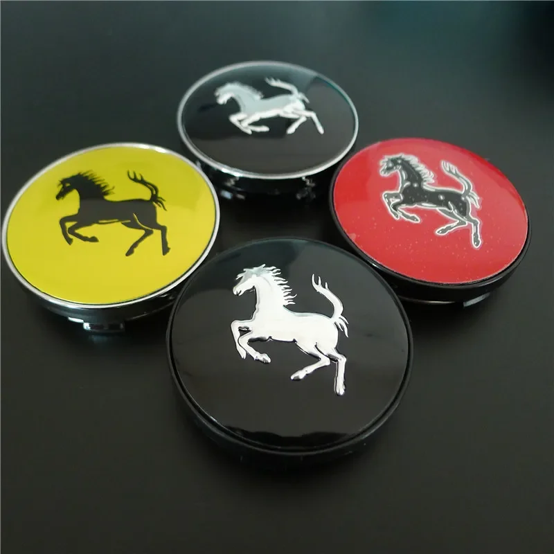 4pcs 60mm Wheel Center Cap Hubcaps Fit for Ferrari Car Styling Rims Hub Cover Horse Emblem Badge Auto Accessories