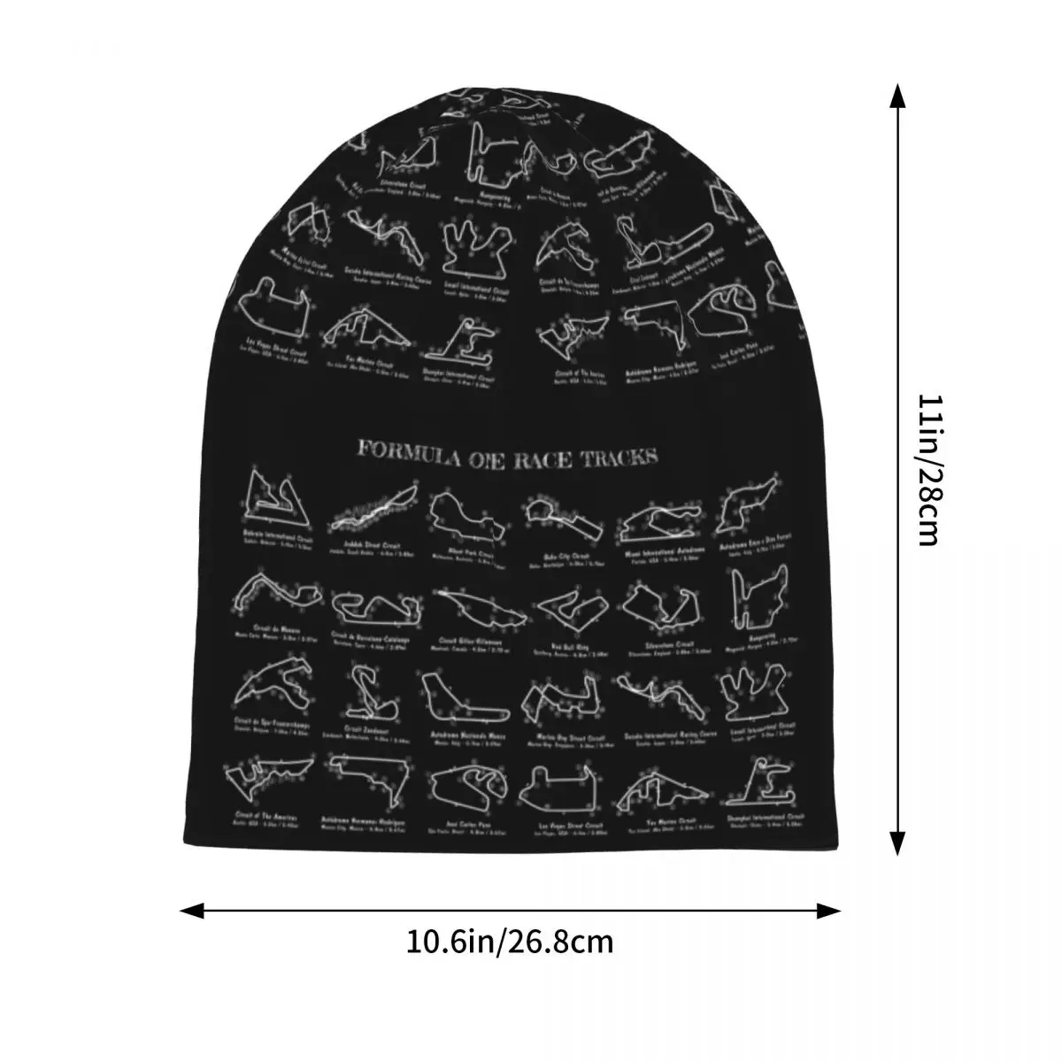 F1 Race Tracks Skullies Beanies Hats Warm Autumn Winter Outdoor Cap Knitted Bonnet Caps for Unisex Adult