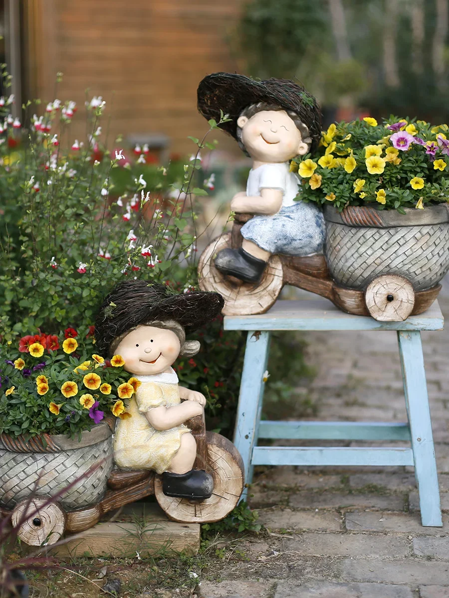Villa garden decoration courtyard flowerpot balcony layout B&B creative terrace yard landscaping outdoor ornaments
