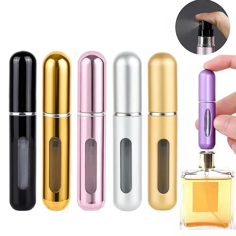 8/10ml  Perfume Refill Bottle Rechargeable Perfume Dispenser Mini Refillable Spray Jar Pump Empty Cosmetic Atomizer for Travel