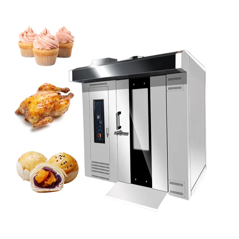 Automatyczna maszyna do pieczenia chleba piekarnicza z piecem konwekcja powietrzna 64 tace z kurczakiem 16 / 32 / 64 tace do pieczenia maszyna do robienia obrotowego