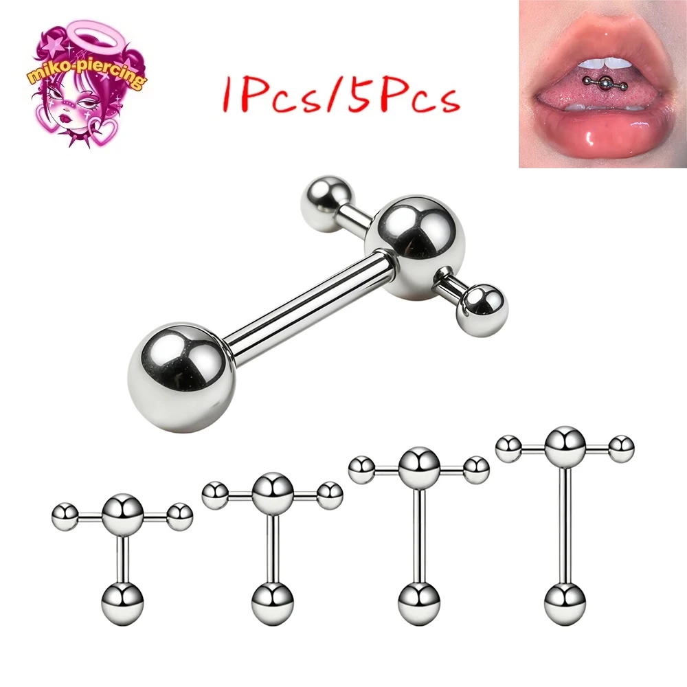 1/5 Stück ASTM F136 Implantatqualität Titan Piercing 14G Innengewinde Gerade Barbells Zungenring Ohrringe Piercing Schmuckstange