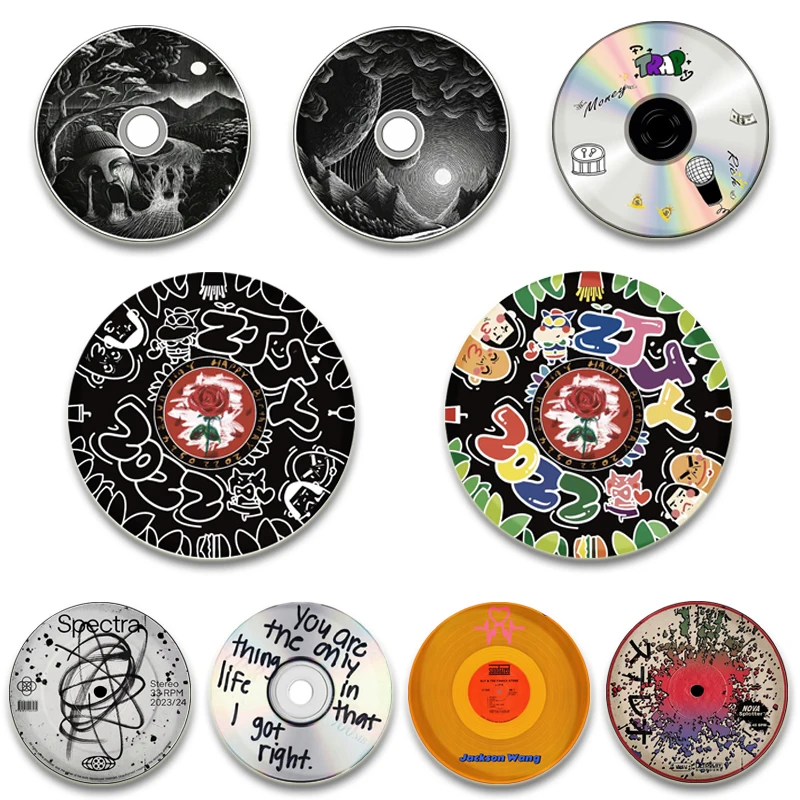 32/44/58mm Record Icon Simple Button Pins Snap-on Design Brooches Daily Fashion Decoration Badges Ideal Gifts for Friends