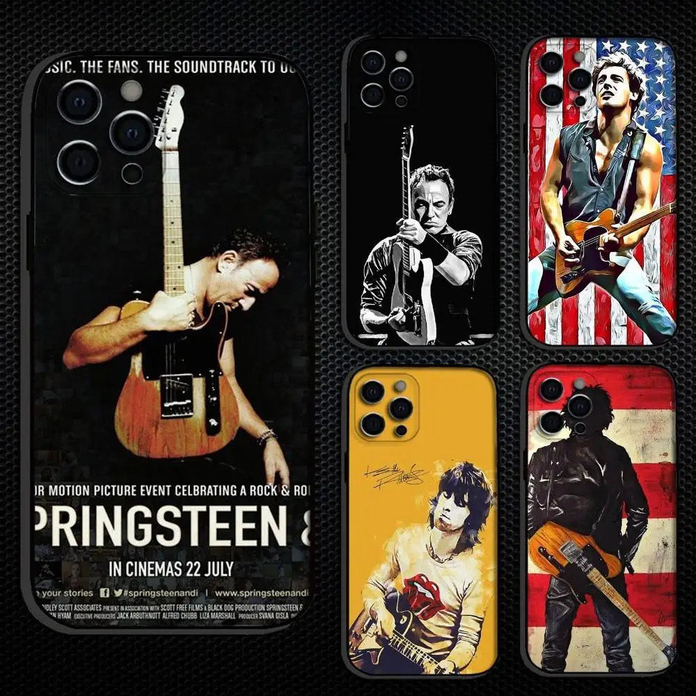 

B-Bruce Springsteen Phone Case For iPhone 16,15,14,13,12,11 Plus,Pro Max, Others Soft Black Cover