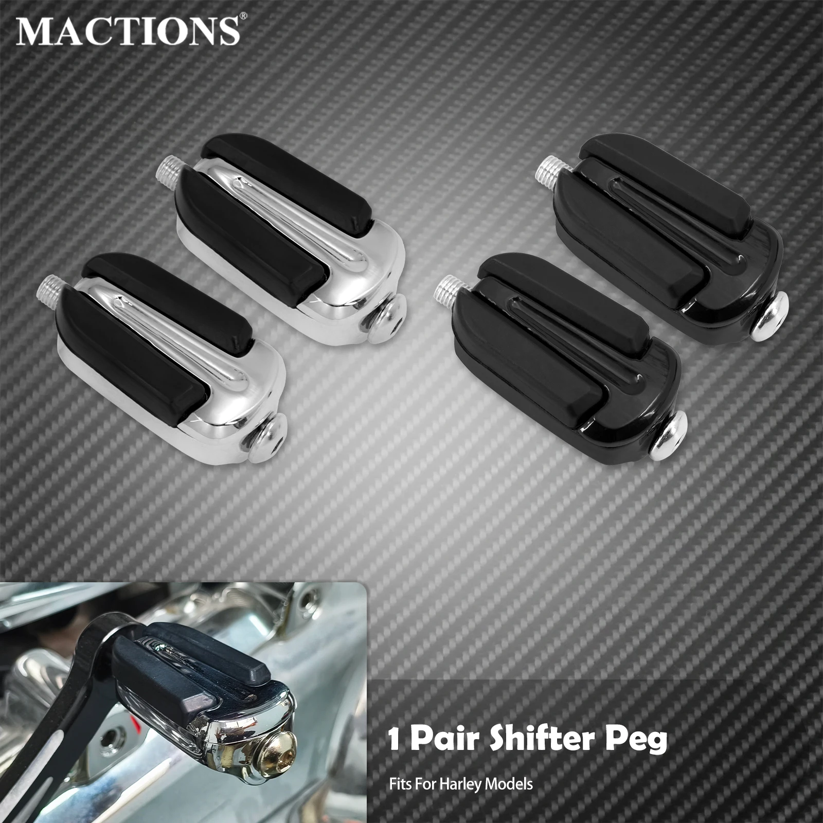 

2PCS Motorcycle Shifter Pegs Slipstream Shift Footpeg For Harley Touring FLHR FLHT Sportster XL 1200 48 Softail Breakout FL Dyna