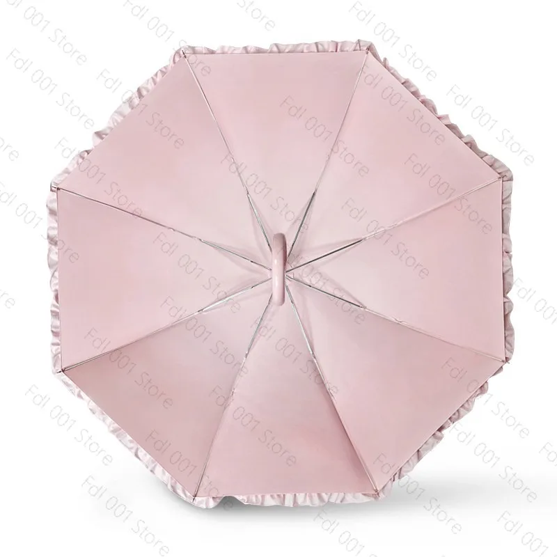 Lolita Style Lace Umbrella with Heart Handle for Patio Parasol Uv Umbrella  Paraguas Sun and Rain Photo Props