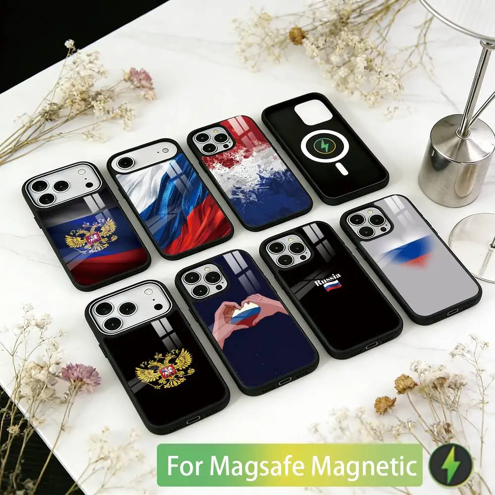 Russia F-Flag Phone Case For iPhone17,16,15,14,13,12,11 Plus,Pro Magnetic with Magsafe Wireless Charging