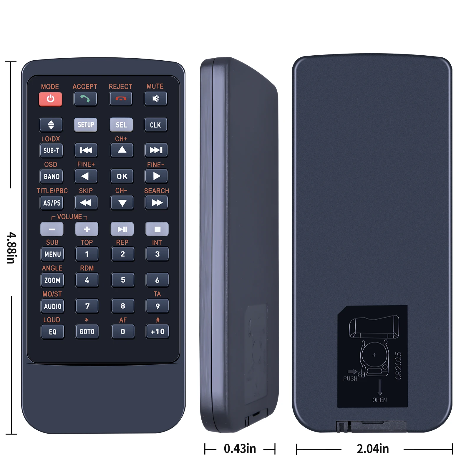 Novo controle remoto para receptor de DVD duplo DV637 DV605 DV705 DV615B DV635MB DV737MB