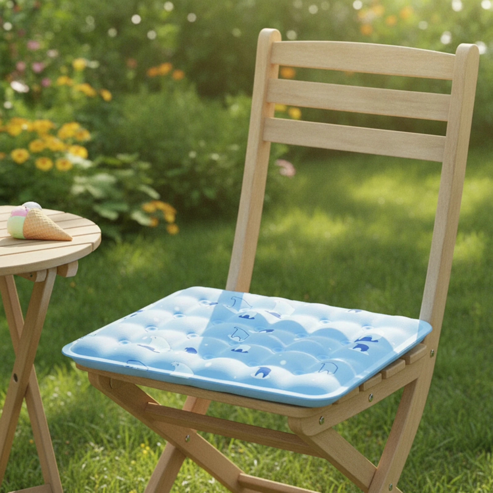 Cooling Seat Cushion Waterproof Gel Seat Cushion Chair Pad with Gel Easy to Clean Low-Profile for Office Workers, Floor Seating