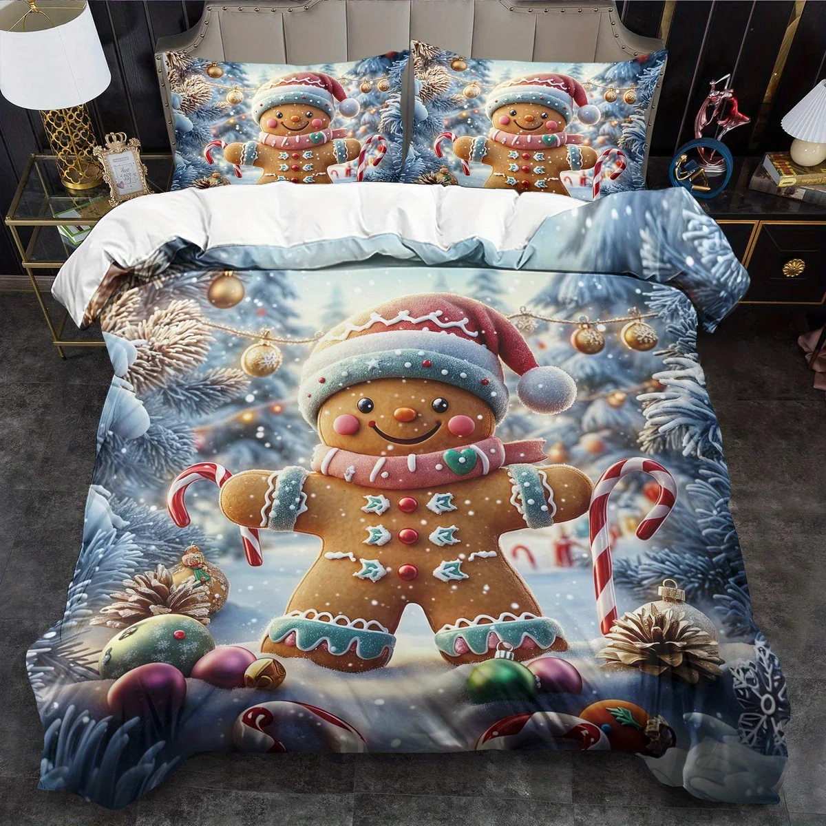 Cookie Man Theme Duvet Cover Set Multi Size Quilt Cover Queen Size Bedroom Bedding Decoration Machine Washable Adult Boy Girl Bedroom