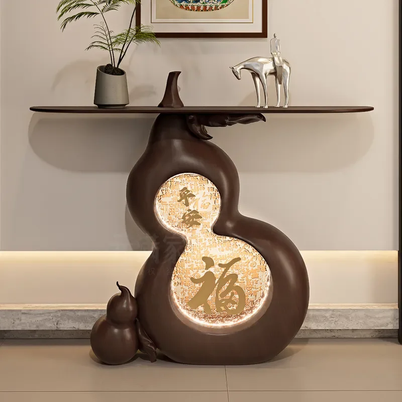 New Chinese Style Walnut Color Entrance Console Table Ultra Narrow Hallway Cabinet Living Room Door Against Wall Corridor