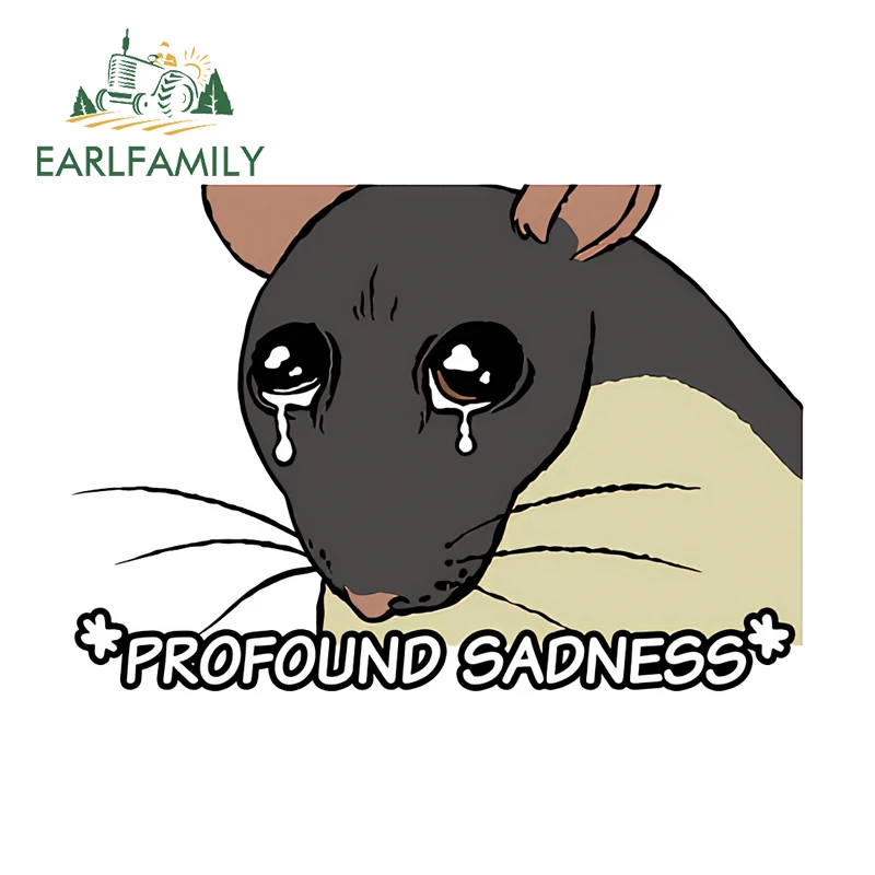 EARLFAMILY Funny Mouse Meme Car Stickers Creative Laptop Refrigerator Skateboard Decal Sunscreen Scratch Proof Car Accessoires