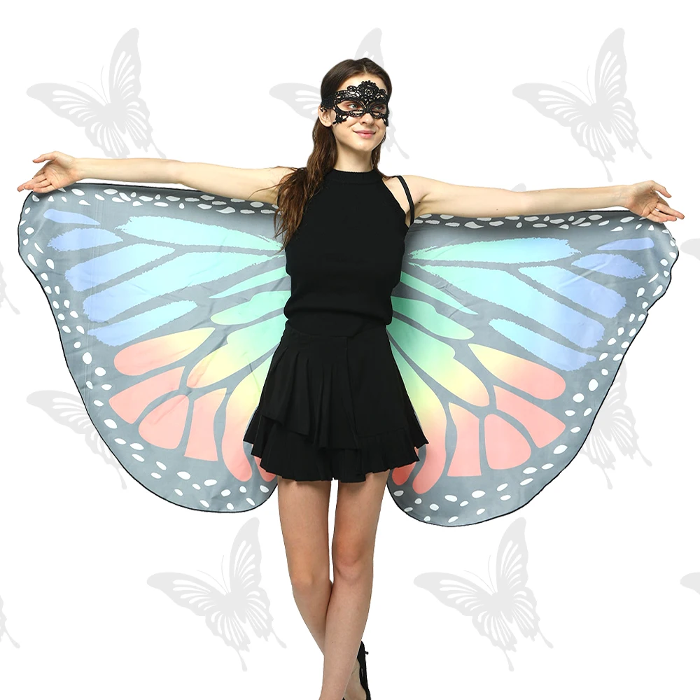 Ali di farfalla mantello accessori per giochi di ruolo Stage Dress up scialle Party Costume puntelli accessori per costumi con ala di farfalla sfumata