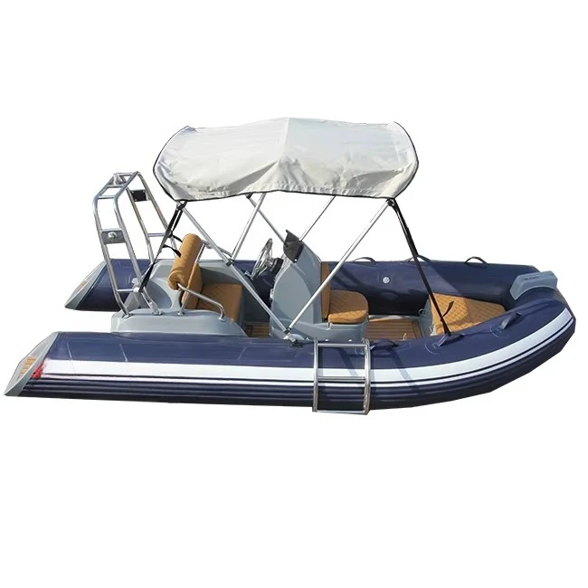 قوارب صيد قابلة للنفخ من الألياف الزجاجية RIB 430 PVC/Hypalon/Orca Rigid مزدوجة عميقة على شكل حرف V للبيع