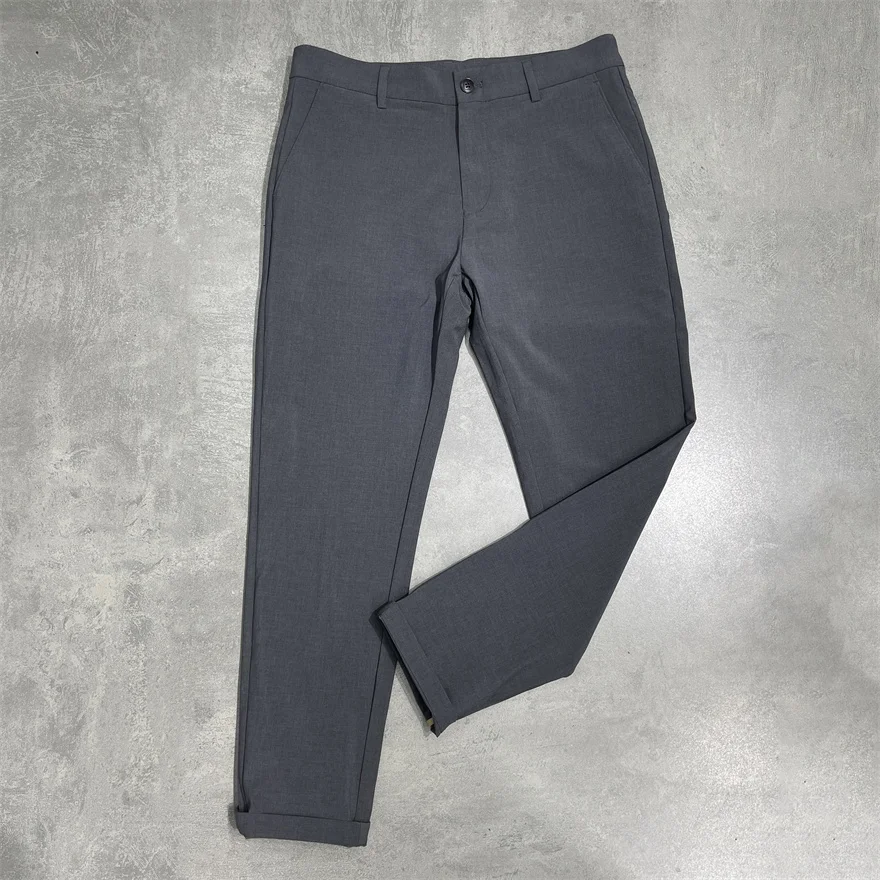 

Linen Blend Thin Casual Pants Men's Summer New Sle Versatile Straight Leg Anti-Wrinkle Faion Urban Leisure Trou...