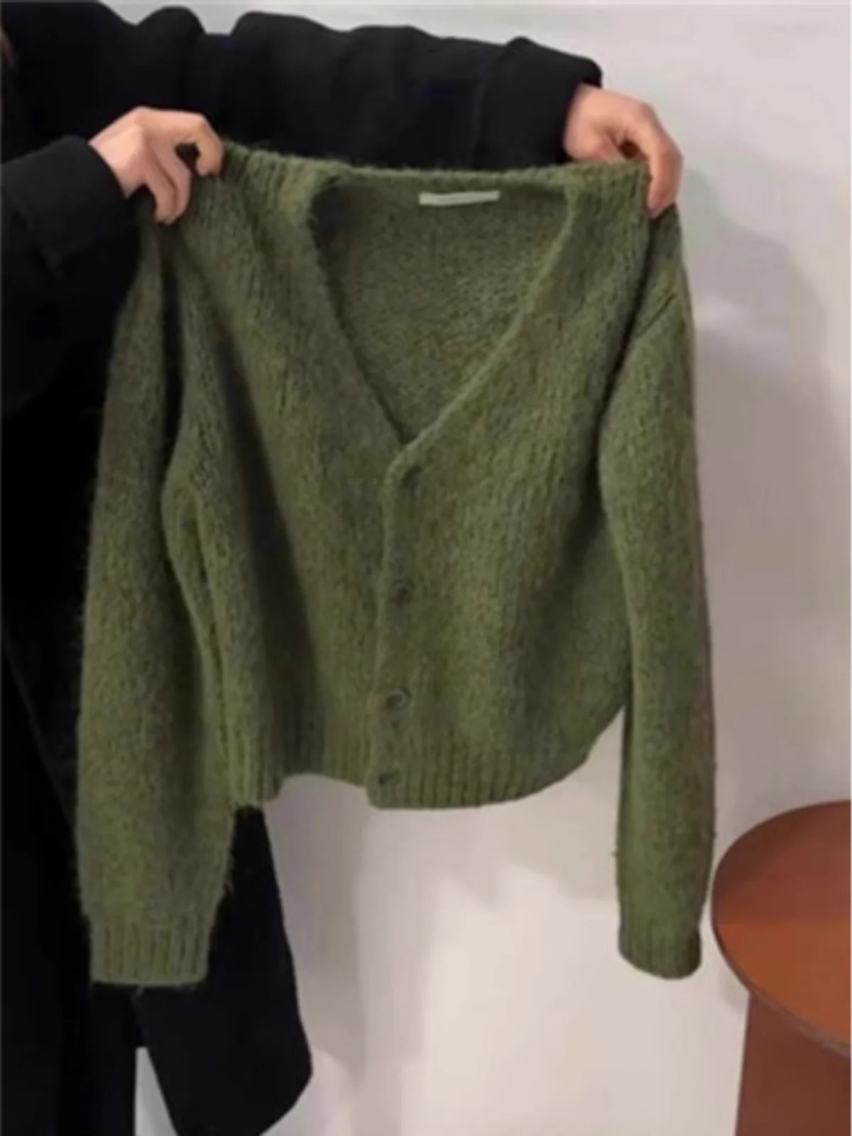 Rétro japonais Sle paresseux Olive een v-ne tricoté ouvert Cardigan pull femmes automne hiver doux Plu haut
