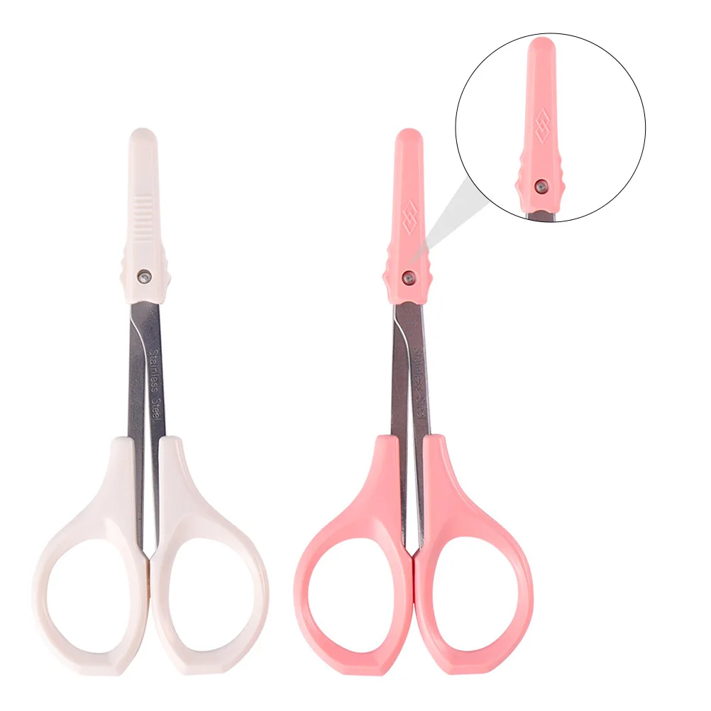 กรรไกรเสริมความงาม 2 ชิ้น กรรไกรตัดขนคิ้ว กรรไกรตัดขนตา ความแม่นยำสูง น้ำหนักเบา พกพาสะดวก อุปกรณ์แต่งหน้าสำหรับใช้ในชีวิตประจำวัน