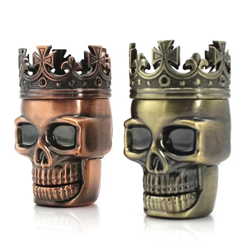 3 Layers Skull Mode Pipes Grinder Pipe Smoking Creative Tobacco Pipe Herb Smoking Pipe Gift Grinder Smoke Hookah Crusher