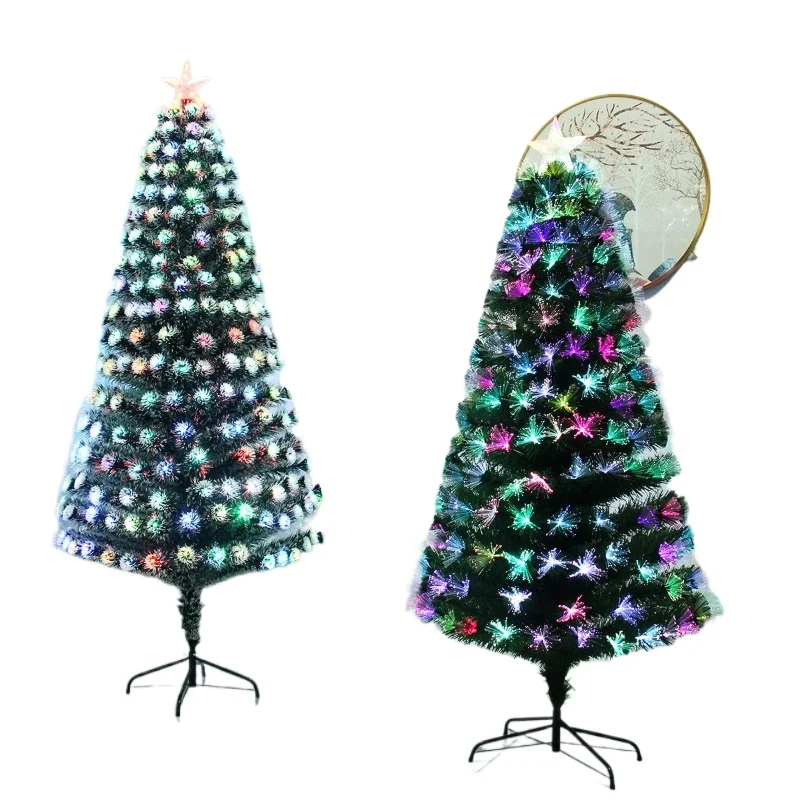 

Christmas colorful fiber optic tree encryption Christmas package window luminous display holiday decorations gifts