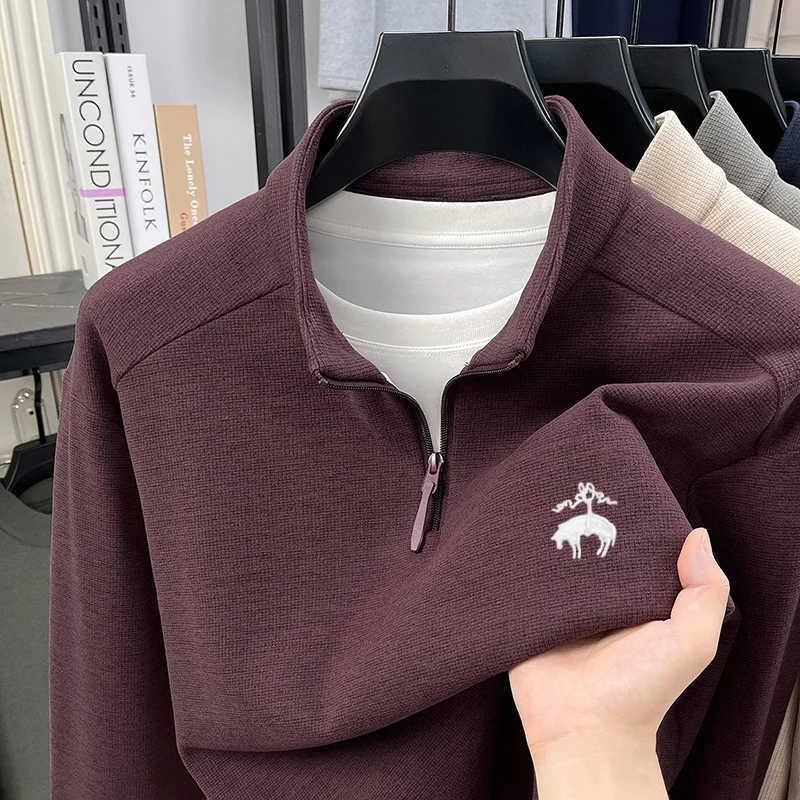 2026 Exquisite Designer Autumn New Original Embroidered Knitted Sweater Mens Daily Comfortable Commuting Velvet Warm T-shirt Top