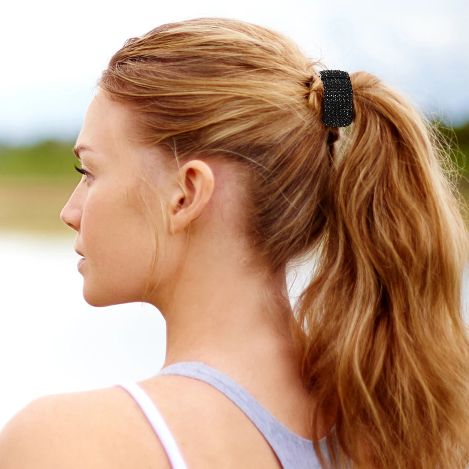 

Ponytail Hair Tie Spring Hinge Elastic Band Premium Material Unique Design Durable Stylish Accessory Daily Party Wear One Size