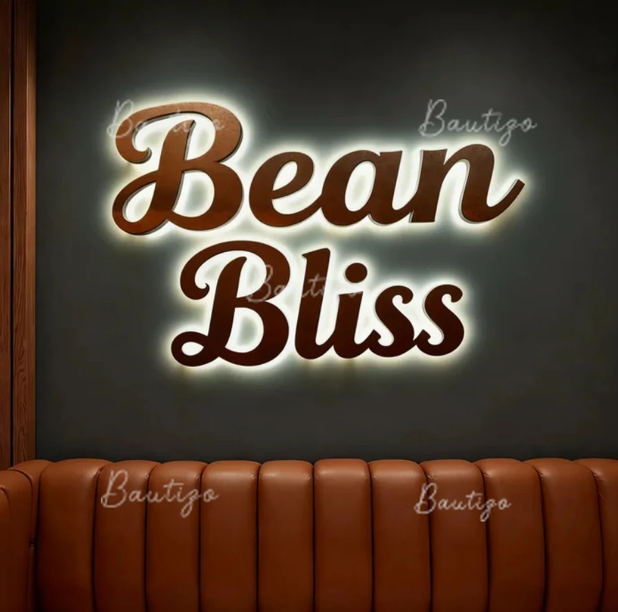 رسائل إلى الحائط مخصص النيون Led تسجيل مضيئة شعار لافتات الأعمال المعادن المشارك علامات المنزل للأعمال الإعلان 3d #4