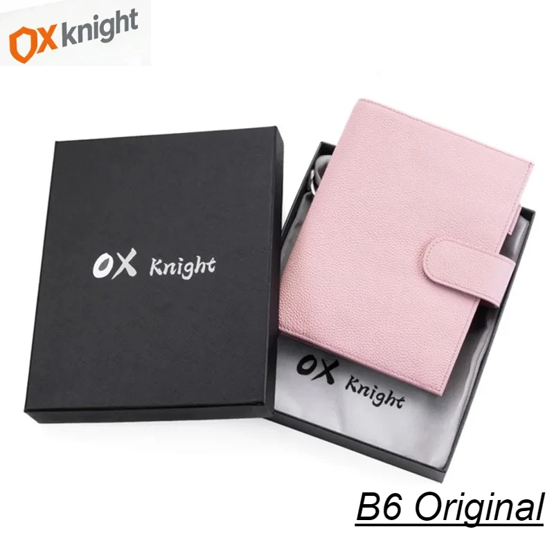 ox-knight-2026-new-series-b6-plus-cover-for-b6-stalogy-notebook-genuine-pebbled-grain-cowhide-planner-organizer-agenda-journal