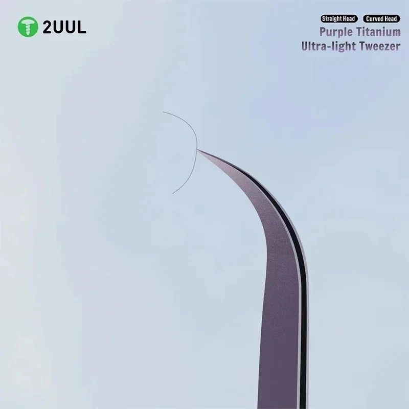 2UUL Ti21 Ti22 Titanium Ultralight Tweezer Purple Curved/Straight for Mobile phone Repair High Precision Flying WireTweezers