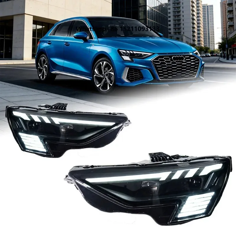 For 2021-2024  A3 High-End  Matrix LED Headlight Assembly, 12V Modified Lamp