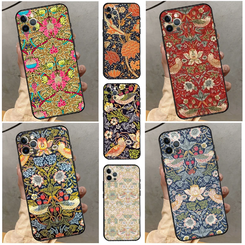 William Morris Strawberry Thief Case For Samsung Galaxy M32 M52 M12 M16 M14 M54 M13 M33 M53 M56 M36 M31 M11 M35 M55 M15 M06