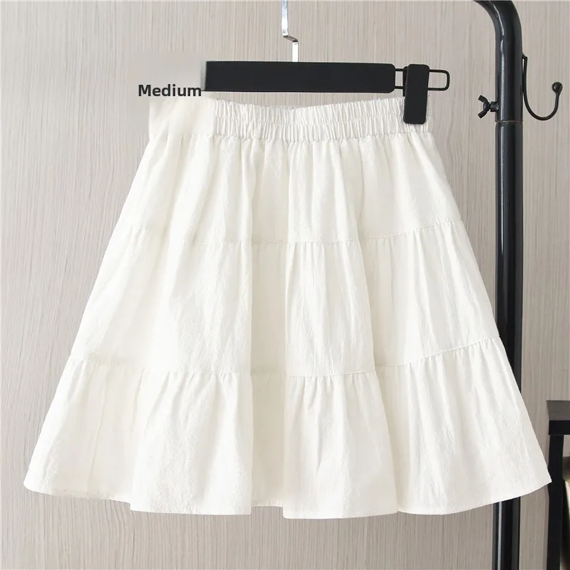 

New 2025 High Waist Skirt School Sle f-length A-line ort Skirt Bla White Cheered Pleated Girls Summer Skirt