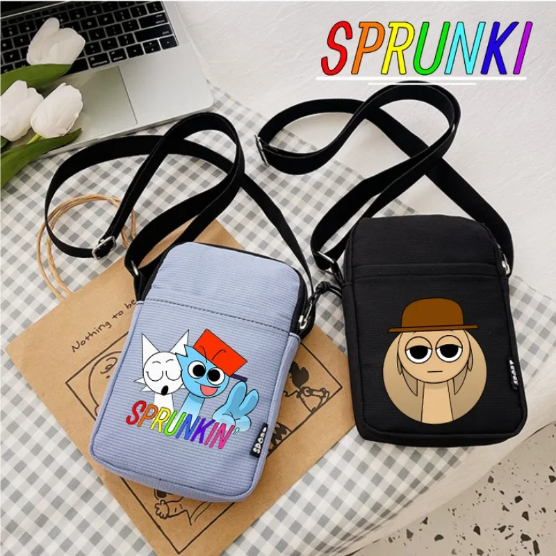 Sprunki Women Chest Bags Cartoon Printed Shoulder Bag Canvas Handbag Cute Outdoor Crossbody Hand Pouch Girl Purses Birthday Gift