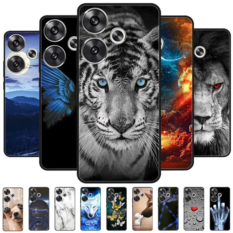 For POCO F6 Pro 5G Case POCOF6 Shockproof Soft TPU Silicone Phone Cover For Xiaomi POCO F6 Pro Capa F 6 Cartoon Matte Bumper